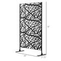 Outsunny Decorative Outdoor Privacy Screen, See Through Outdoor Divider Separator With Twisted Branch Motif For Fun Shadows Or Climbing Plant Trellis, Fence Panel For Garden Walkway, Backyard, 6.5Ft Black Steel