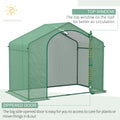 Outsunny 6' X 3' X 5' Portable Walk In Greenhouse, Pe Cover, Steel Frame Garden Hot House, Zipper Door, Top Vent For Flowers, Vegetables, Saplings, Tropical Plants, Green Green Steel