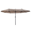 Outsunny Extra Large 15Ft Patio Umbrella, Double Sided Outdoor Umbrella With Crank Handle And Air Vents For Backyard, Deck, Pool, Market, Tan Brown Steel