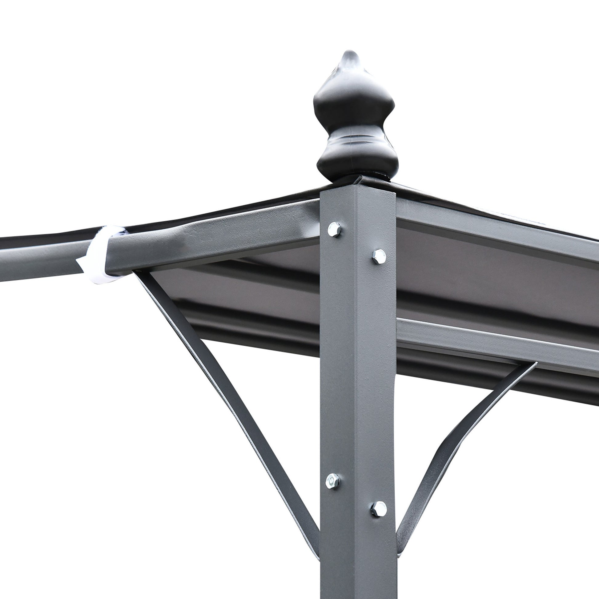 Outsunny 10' X 13' Steel Outdoor Pergola Gazebo, Patio Canopy With Weather Resistant Fabric And Drainage Holes For Backyard Pool Deck Garden, Gray Gray Steel