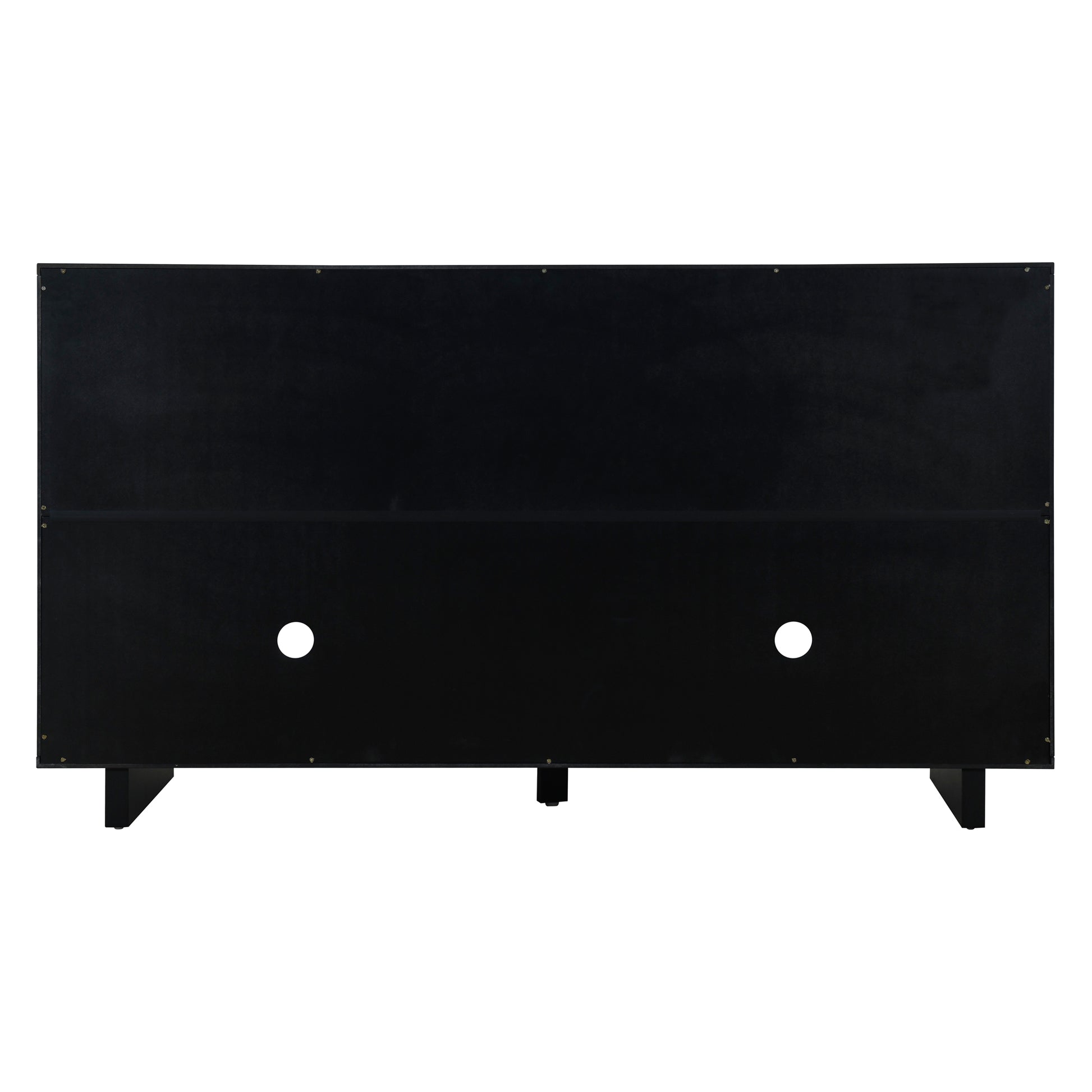 Modern Style Sideboard With Superior Storage Space, Hollow Door Design And 2 Adjustable Shelves For Living Room And Dining Room Black Black Dining Room Adjustabel Shelves Mdf