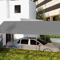 Outsunny 10' X 20' Carport Replacement Top Canopy Cover, Waterproof And Uv Protected Garage Car Port Cover With Ball Bungee Cords, Beige, Only Cover Gray Polyethylene