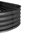 Outsunny 4.9' X 2' X 1' Galvanized Raised Garden Bed Kit, Outdoor Metal Elevated Planter Box With Safety Edging, Easy Diy Stock Tank For Growing Flowers, Herbs & Vegetables, Dark Gray Gray Steel