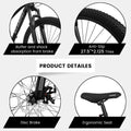 A2757 27 Inch Mountain Bike 21 Speeds, Suspension Fork, Aluminum Frame Disc Brake For Unisex Mountain Bikes Cycling Black Without Anti Slip Garden & Outdoor American Design Multifunctional Aluminium