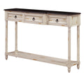 Console Table Sofa Table With Drawers For Entryway With Projecting Drawers And Long Shelf Beige, Old Sku: Wf189574Aad Beige Solid Wood Mdf