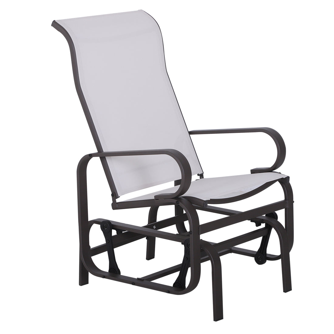 Outsunny Outdoor Glider Chair, Gliders For Outside Patio With Smooth Rocking Mechanism And Lightweight Construction For Backyard, Beige Beige Steel