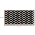 Outsunny Reversible Outdoor Rug, 9' X 18' Waterproof Plastic Straw Floor Mat, Portable Rv Camping Carpet, Large Floor Mat For Backyard, Deck, Picnic, Beach, Black & Beige Black Plastic