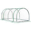 Outsunny Mini Greenhouse, Waterproof Cloche Cold Frame, 7' L X 3' W X 2.5' H Portable Hot House, 4 Zippered Doors, Green Clear Steel