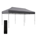 Outsunny 10' X 20' Pop Up Canopy Tent, Instant Sun Shelter With 3 Level Adjustable Height, Easy Up Outdoor Tent For Parties With Wheeled Carry Bag For Garden, Patio, Gray Grey Steel