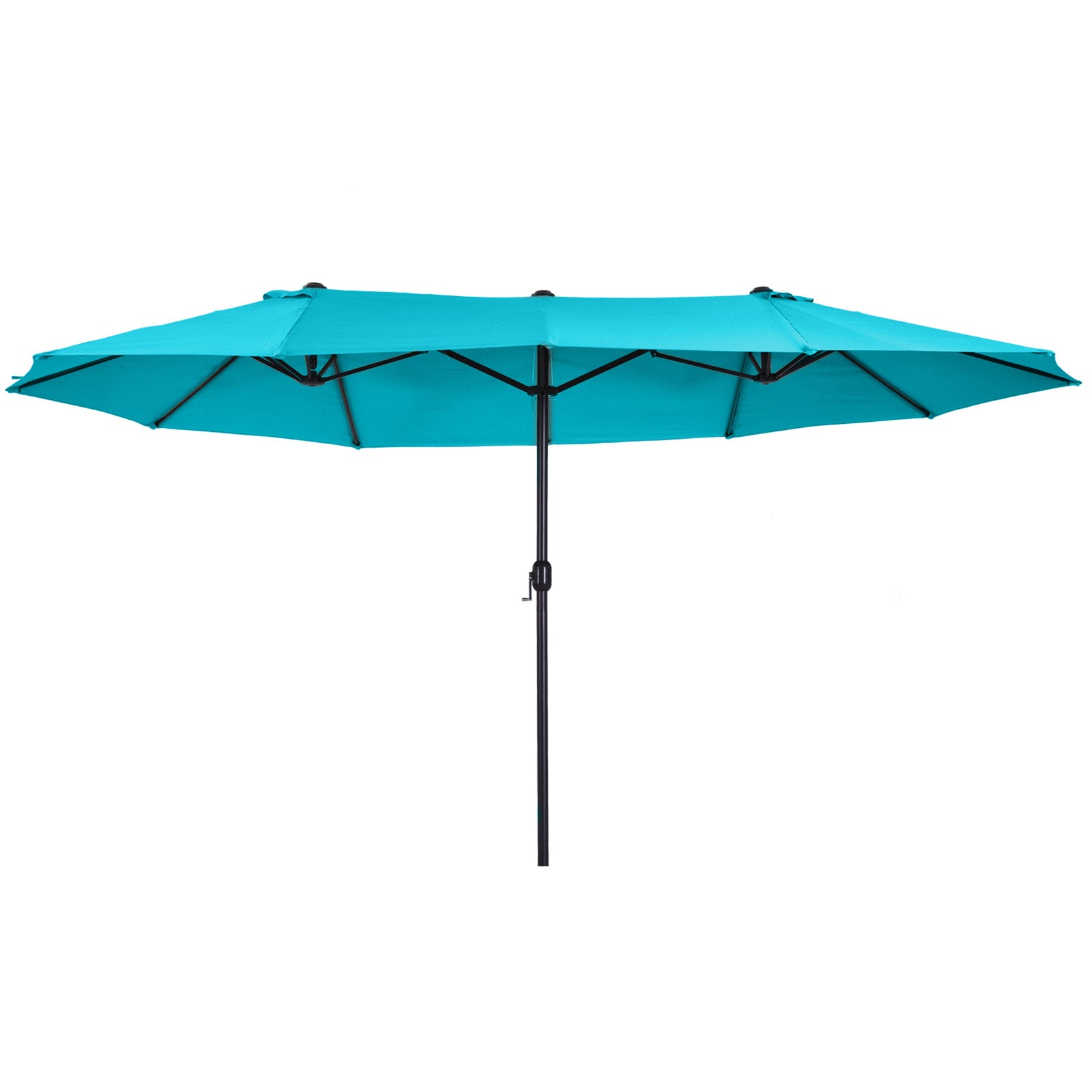 Outsunny Extra Large 15Ft Patio Umbrella, Double Sided Outdoor Umbrella With Crank Handle And Air Vents For Backyard, Deck, Pool, Market, Blue Blue Steel