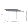 Outsunny 10' X 13' Steel Outdoor Pergola Gazebo, Patio Canopy With Weather Resistant Fabric And Drainage Holes For Backyard Pool Deck Garden, Gray Gray Steel