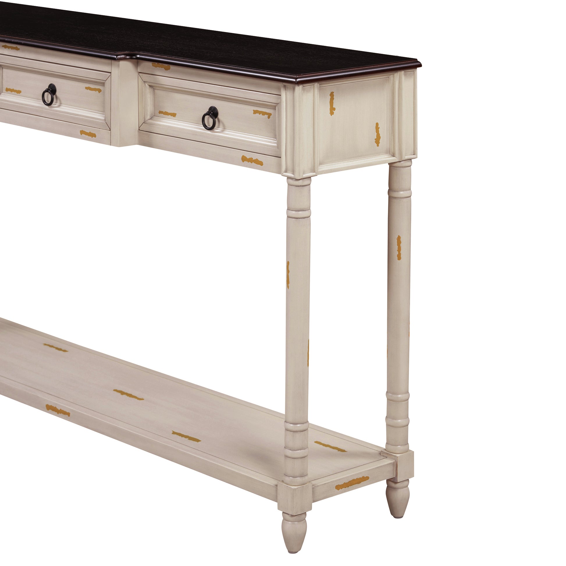 Console Table Sofa Table With Drawers For Entryway With Projecting Drawers And Long Shelf Beige, Old Sku: Wf189574Aad Beige Solid Wood Mdf