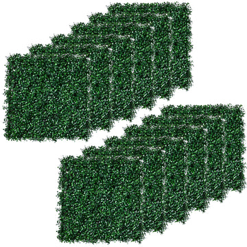 Outsunny Grass Wall Panels, 20" X 20" Artificial Grass Wall Decor,Greenery Backdrop Panels Wall For Outdoor, Indoor, Garden, Fence, Backyard, Dark Green Green Polyethylene
