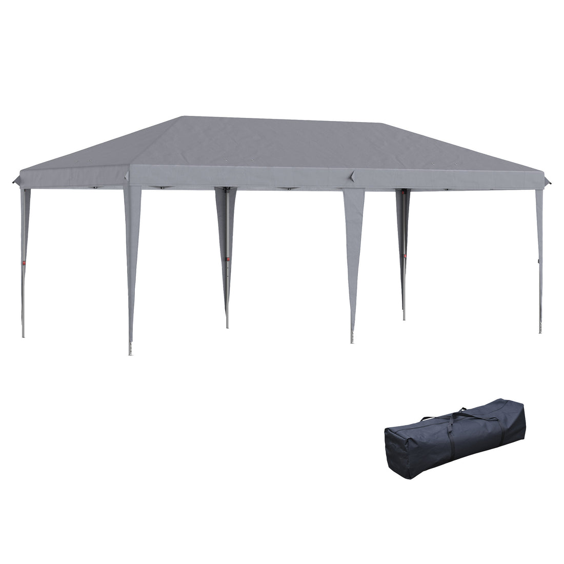 Outsunny 10' X 20' Pop Up Canopy Tent, Heavy Duty Tents For Parties, Outdoor Instant Gazebo Sun Shade Shelter With Carry Bag, For Catering, Events, Wedding, Backyard Bbq, Gray Gray Steel