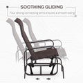 Outsunny Outdoor Glider Chair, Gliders For Outside Patio With Smooth Rocking Mechanism And Lightweight Construction For Backyard, Brown Brown Steel