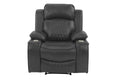 Power Motion Recliner Chair 1Pc Chair Contemporary Charcoal Color Gelstorage Arms W Cup Holder Living Room Furniture Charcoal Faux Leather Primary Living Space Cushion Back Contemporary,Modern Pillow Top Arms Metal & Wood