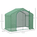 Outsunny 6' X 3' X 5' Portable Walk In Greenhouse, Pe Cover, Steel Frame Garden Hot House, Zipper Door, Top Vent For Flowers, Vegetables, Saplings, Tropical Plants, Green Green Steel