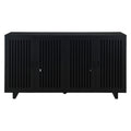 Modern Style Sideboard With Superior Storage Space, Hollow Door Design And 2 Adjustable Shelves For Living Room And Dining Room Black Black Dining Room Adjustabel Shelves Mdf