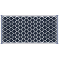 Outsunny Reversible Outdoor Rug Carpet, 9' X 18' Waterproof Plastic Straw Rug, Portable Rv Camping Rugs With Carry Bag, Large Floor Mat For Backyard, Deck, Picnic, Beach, Blue & White Blue Polypropylene