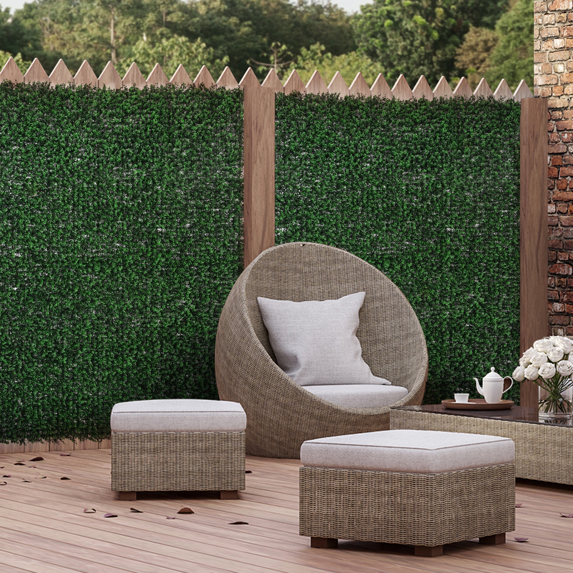 Outsunny Grass Wall Panels, 20" X 20" Artificial Grass Wall Decor,Greenery Backdrop Panels Wall For Outdoor, Indoor, Garden, Fence, Backyard, Fresh Green Green Polyethylene
