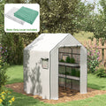 Outsunny 2 Pieces Walk In Greenhouse Replacement Cover For 01 0472 W Roll Up Door And Mesh Windows, 55