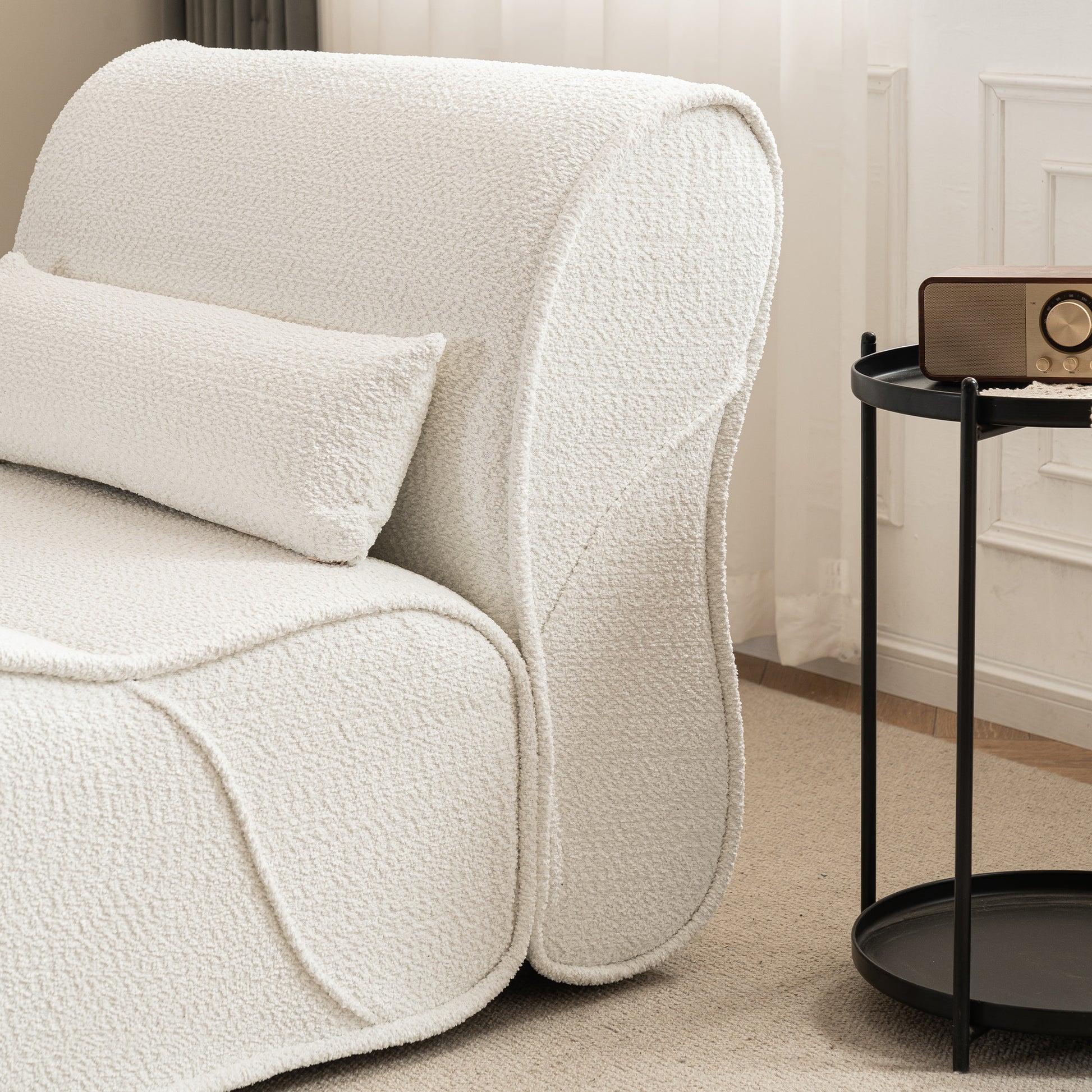 Soft Pellet Velvet Recliner Comfortable Lounge Chair With Waist Pack Padding, Modern Design, Ideal For Living Room, Bedroom Or Office Beige Beige Fabric