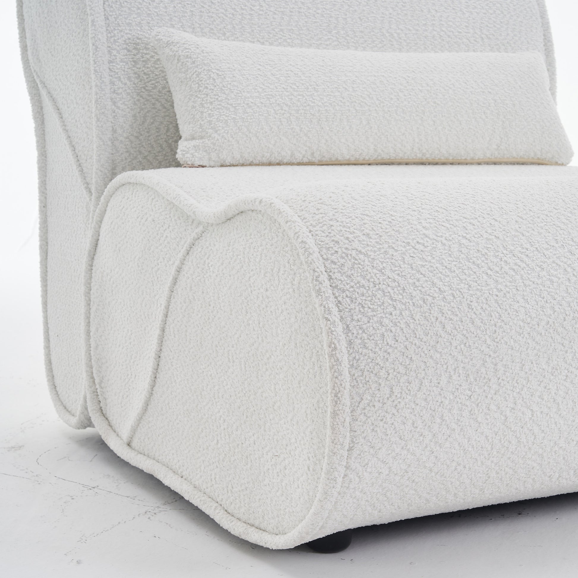 Soft Pellet Velvet Recliner Comfortable Lounge Chair With Waist Pack Padding, Modern Design, Ideal For Living Room, Bedroom Or Office Beige Beige Fabric