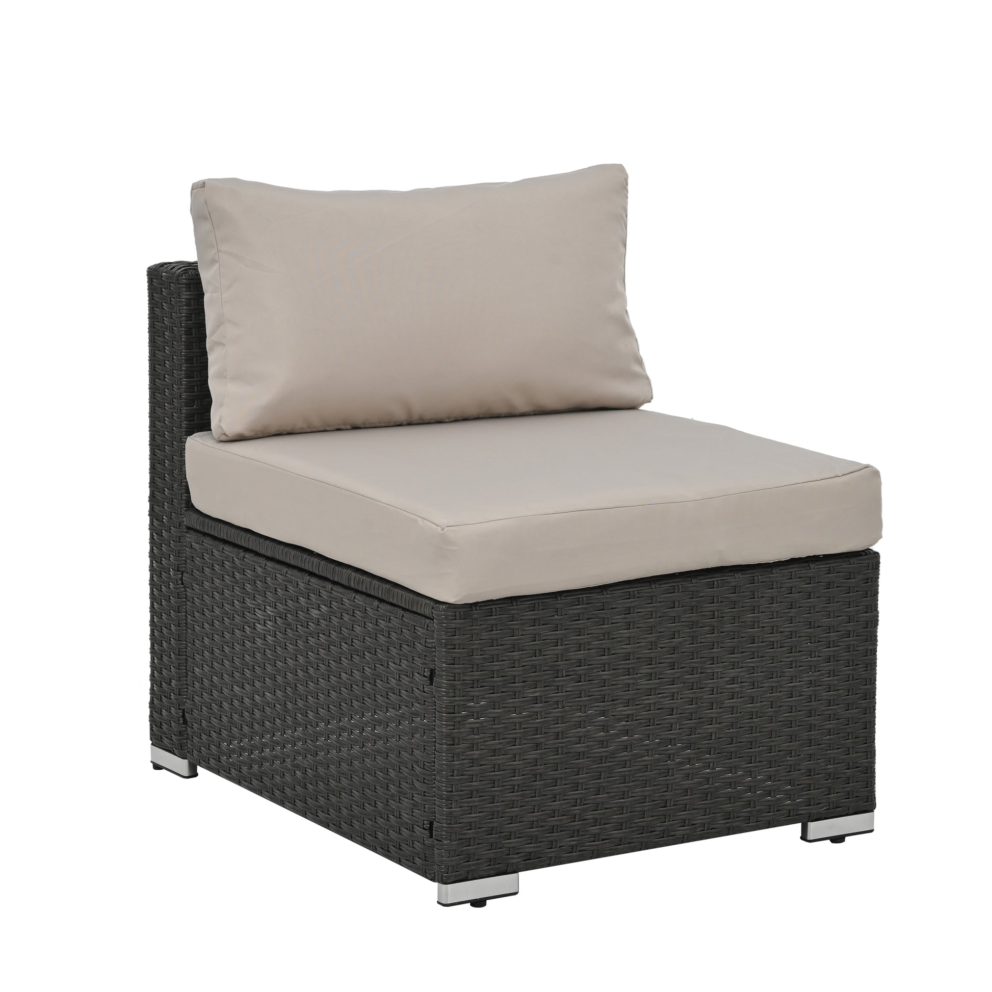 Patio Furniture Sets Dark Gray Pe Rattan Iron Waterproof Fabric