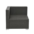 Patio Furniture Sets Dark Gray Pe Rattan Iron Waterproof Fabric