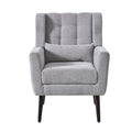 Modern Accent Chair,Chenille Arm Chairs For Living Room,Upholstered Mordern Armchair,Comfy Soft Padded Lounge Chair In Small Space, Bedroom, W Pillow, Solid Wood Leg Gray Grey Light Brown Primary Living Space Modern Rubberwood Foam Chenille