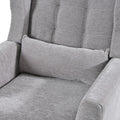 Modern Accent Chair,Chenille Arm Chairs For Living Room,Upholstered Mordern Armchair,Comfy Soft Padded Lounge Chair In Small Space, Bedroom, W Pillow, Solid Wood Leg Gray Grey Light Brown Primary Living Space Modern Rubberwood Foam Chenille