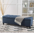 Glouster Storage Ottoman V2 Navy Blue Fabric