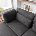 Oversized Modular Sectional Fabric Sofa Set With 6Pcs Pillows, Extra Large U Shaped Couch With Reversible Chaise, 145 Inch Long, 6 Seat Modular Sofa With Ottamans Dark Gray Light Brown Polyester Wood Primary Living Space Medium Soft Cushion Back Modern