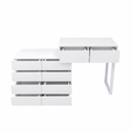 Extended Desktop 10 Drawers Chest Of Drawer Without Handle White Color Vanity White Bedroom Modern Engineered Wood