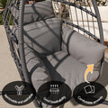 Patio Foldable Hanging Swing Chair With Stand Gray Color Yes Gray Foam Steel