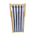 Populus Wood Sling Chair Blue Stripe Broad Dark Blue Strip Natural Wood