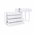 Extended Desktop 10 Drawers Chest Of Drawer Without Handle White Color Vanity White Bedroom Modern Engineered Wood