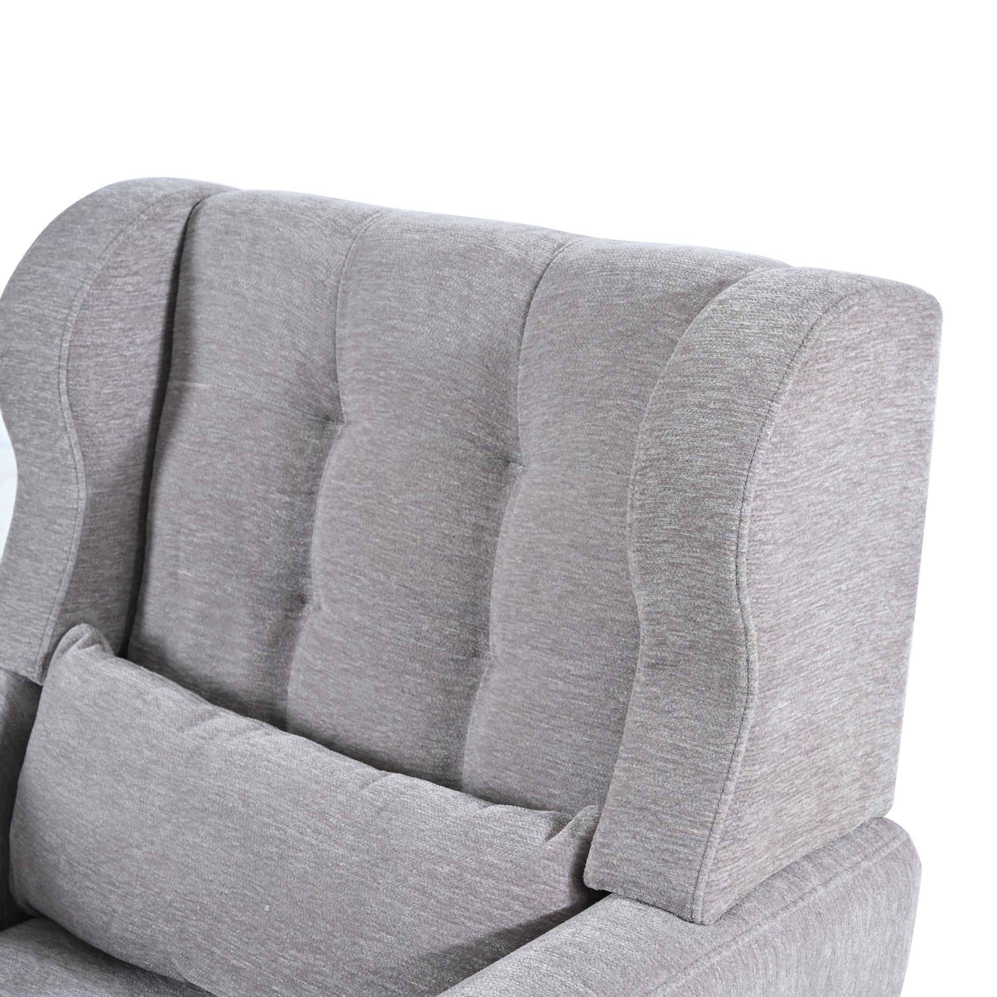Modern Accent Chair,Chenille Arm Chairs For Living Room,Upholstered Mordern Armchair,Comfy Soft Padded Lounge Chair In Small Space, Bedroom, W Pillow, Solid Wood Leg Gray Grey Light Brown Primary Living Space Modern Rubberwood Foam Chenille