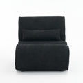 Soft Pellet Velvet Recliner Comfortable Lounge Chair With Waist Pack Padding, Modern Design, Ideal For Living Room, Bedroom Or Office Black Matte Black Fabric