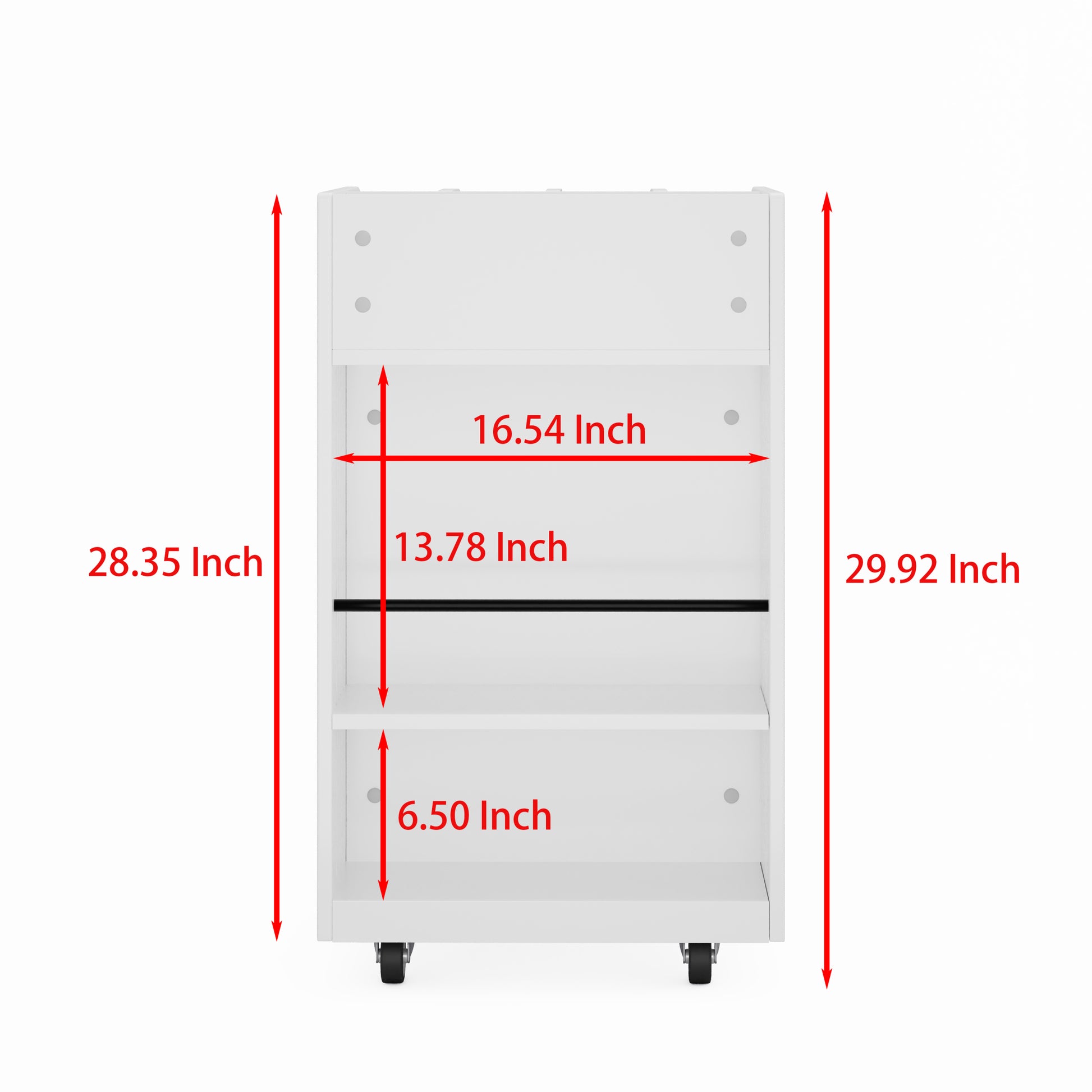 4 Tier Kitchen Island Cart With Spice Rack & Locking Casters, Simple Design Mobile Kitchen Storage Islands For Kitchen Living Room Bedroom, White White Mdf