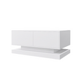 High Glossy Coffee Table With 2 Drawers Have Rgb Led Light With Buletooth Control White White Primary Living Space Rosewood Square Drawers Coffee & End Tables Lacquered Particle Board
