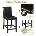 5 Piece Counter Height Table Set, Wooden Kitchen Table Set With Square Table And 4 Upholstered Chairs, Counter Height Dining Table With Crystal Decoration And Chair Set For Kitchen, Dining Room,Black Black Seats 4 Dining Room 4 Leg Square Dining Table