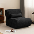 Soft Pellet Velvet Recliner Comfortable Lounge Chair With Waist Pack Padding, Modern Design, Ideal For Living Room, Bedroom Or Office Black Matte Black Fabric