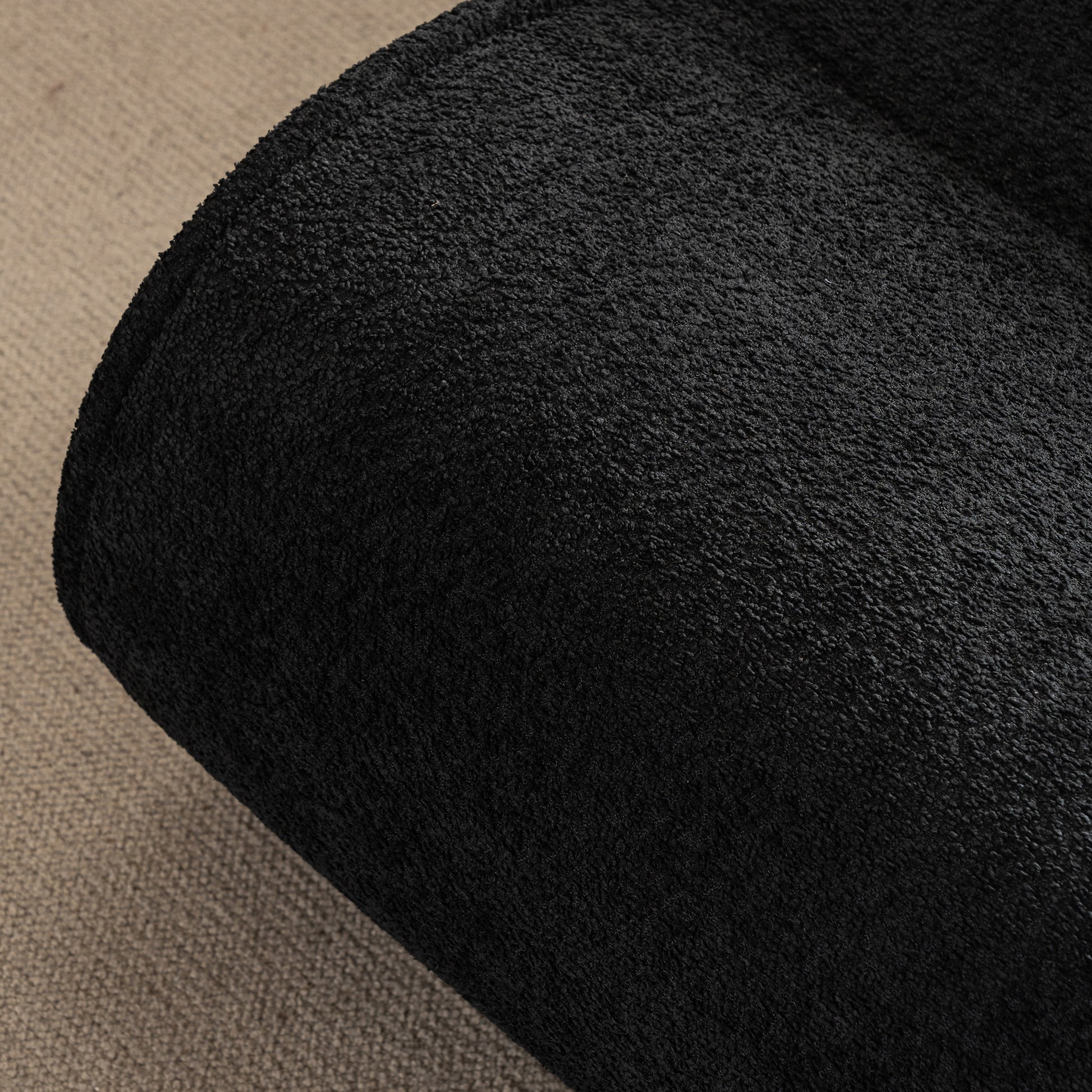 Soft Pellet Velvet Recliner Comfortable Lounge Chair With Waist Pack Padding, Modern Design, Ideal For Living Room, Bedroom Or Office Black Matte Black Fabric