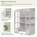 78 Inch Wooden Greenhouse Cold Frame With 4 Independent Skylights And 2 Folding Middle Shelves, Walk In Outdoor Greenhouse, White White Seats 2 Garden & Outdoor Casual Wood