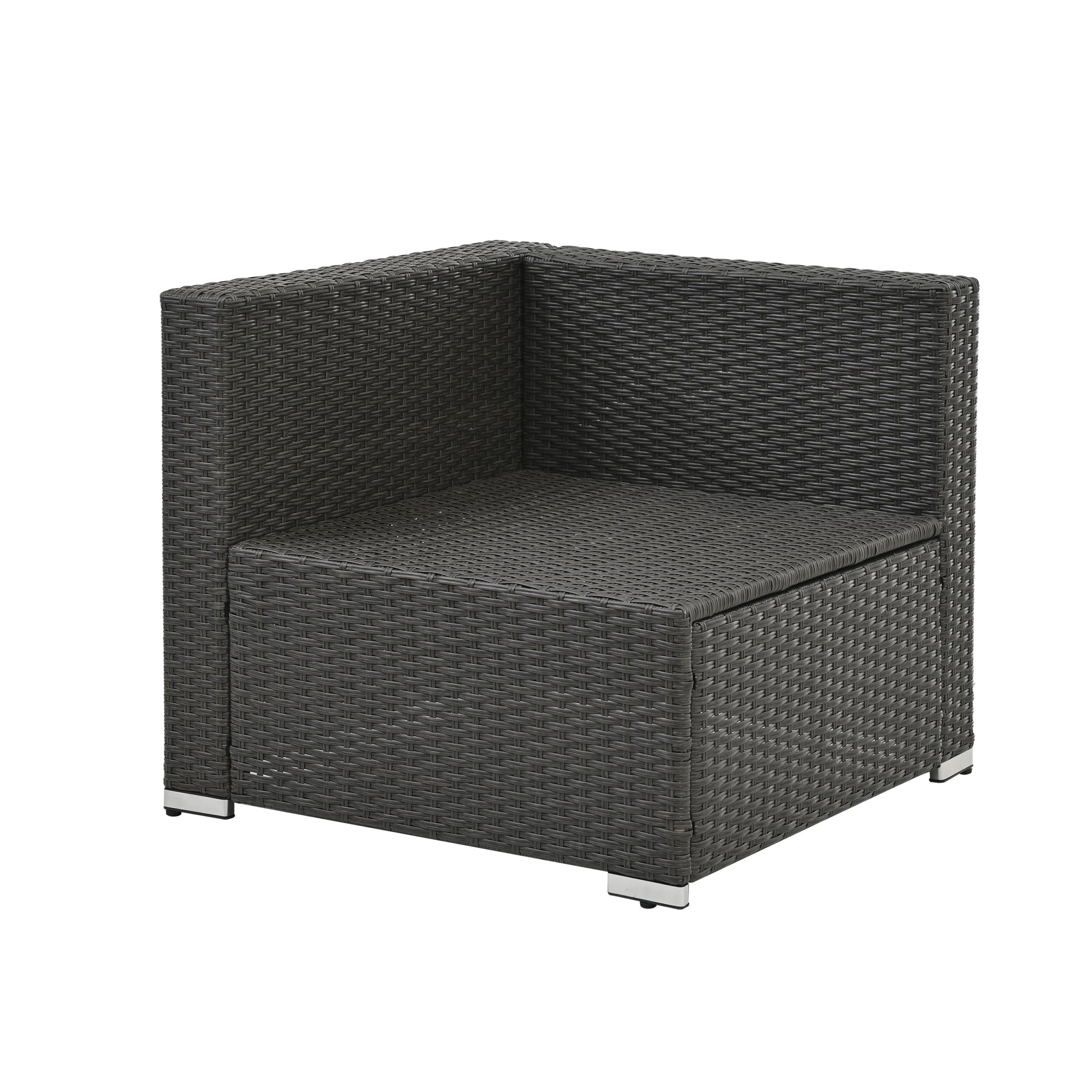 Patio Furniture Sets Dark Gray Pe Rattan Iron Waterproof Fabric