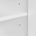 Large Spaces Shoe Cabinet High Glossy White Color With Led Light Have Moveable Shelves White Particle Board