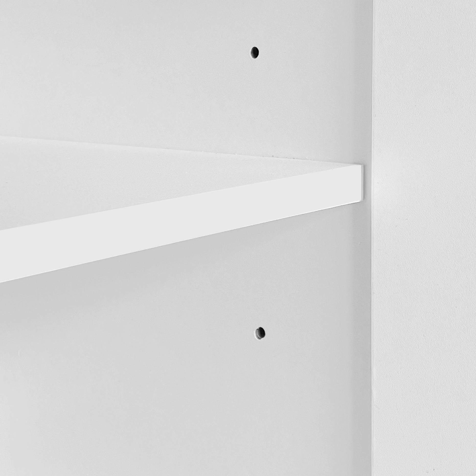 Large Spaces Shoe Cabinet High Glossy White Color With Led Light Have Moveable Shelves White Particle Board