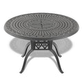 47.24 Inch Cast Aluminum Patio Dining Table With Black Frame And Umbrella Hole Dining Set Black Rust Resistant Frame Garden & Outdoor Complete Patio Sets Aluminium