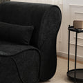 Soft Pellet Velvet Recliner Comfortable Lounge Chair With Waist Pack Padding, Modern Design, Ideal For Living Room, Bedroom Or Office Black Matte Black Fabric